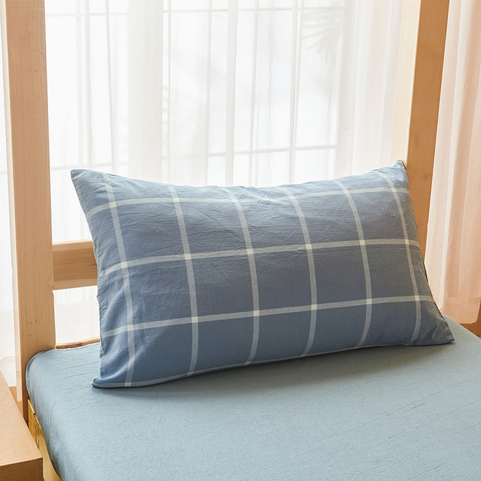 91家纺网 家纺一手货源 找家纺 熙宴家纺 2025新款无印风100%新疆棉花被学生床被子被芯 海蓝中格