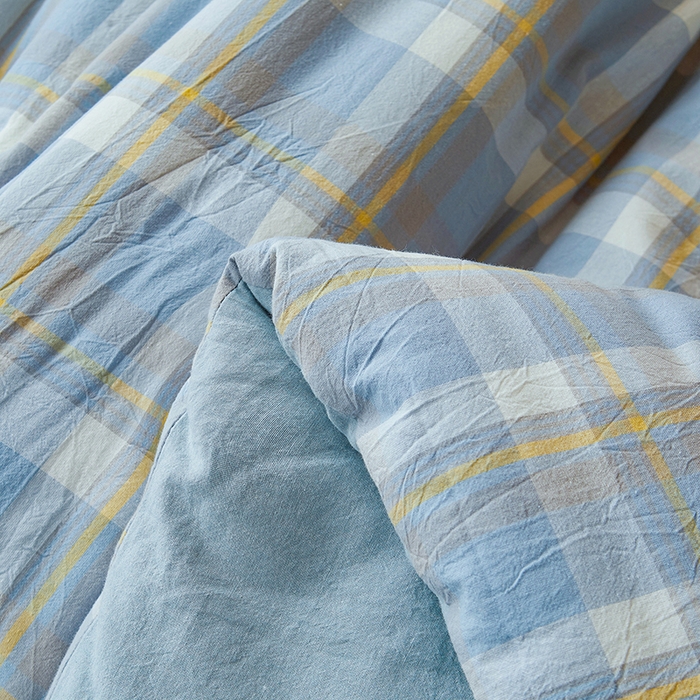 91家纺网 家纺一手货源 找家纺 熙宴家纺 2025新款无印风100%新疆棉花被学生床被子被芯 简兮蓝