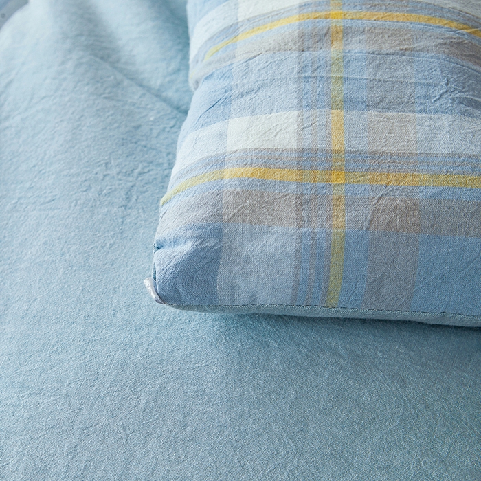 91家纺网 家纺一手货源 找家纺 熙宴家纺 2025新款无印风100%新疆棉花被学生床被子被芯 简兮蓝