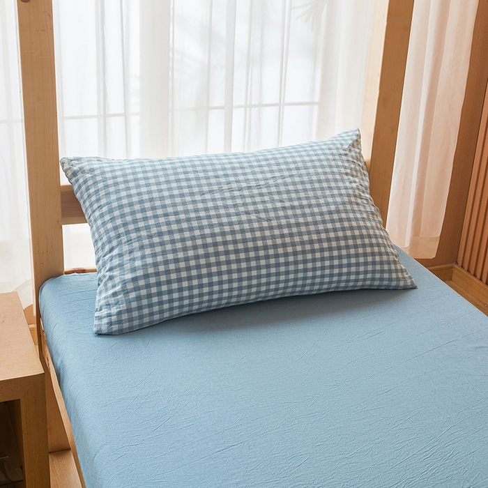 91家纺网 家纺一手货源 找家纺 熙宴家纺 2025新款无印风100%新疆棉花被学生床被子被芯 蓝小格