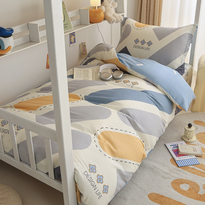 91家纺网 家纺一手货源 找家纺 天之爱 2025新款全棉纯棉印花三件套学生六件套 光的邂逅