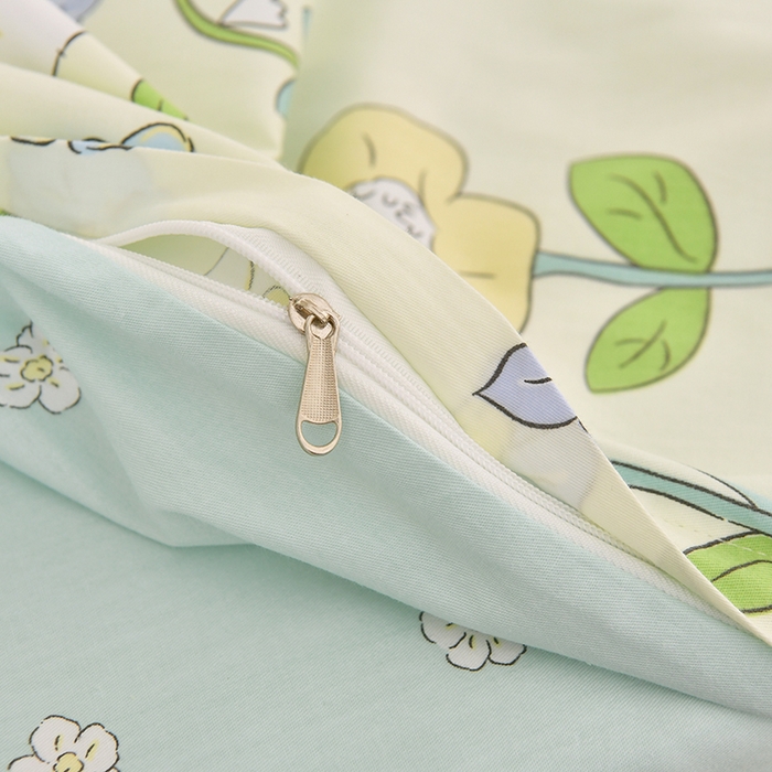 91家纺网 家纺一手货源 找家纺 乐旗家纺 2025新款全棉13372印花学生上下铺套件宿舍三件套 花苑