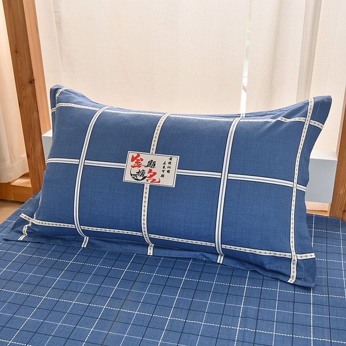 91家纺网 家纺一手货源 找家纺 乐旗家纺 2025新款全棉13372印花学生上下铺套件宿舍三件套 金榜题名-蓝