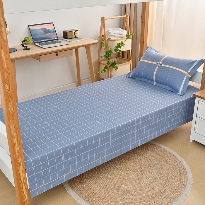 91家纺网 家纺一手货源 找家纺 乐旗家纺 2025新款全棉13372印花学生上下铺套件宿舍三件套 萨尔