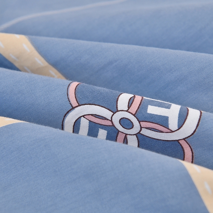 91家纺网 家纺一手货源 找家纺 乐旗家纺 2025新款全棉13372印花学生上下铺套件宿舍三件套 萨尔