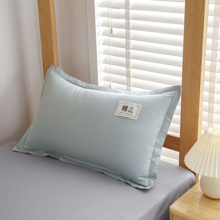 91家纺网 家纺一手货源 找家纺 乐旗家纺 2025新款全棉13372印花学生上下铺套件宿舍三件套 素雅绿+灰