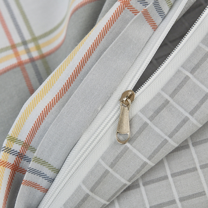 91家纺网 家纺一手货源 找家纺 乐旗家纺 2025新款全棉13372印花学生上下铺套件宿舍三件套 闲趣-灰