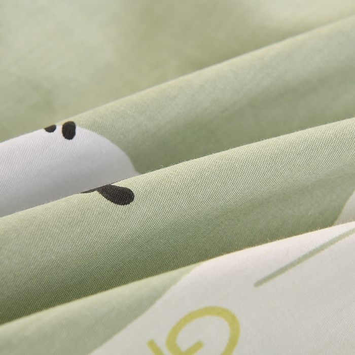 91家纺网 家纺一手货源 找家纺 乐旗家纺 2025新款全棉13372印花学生上下铺套件宿舍三件套 羊羊羊-绿