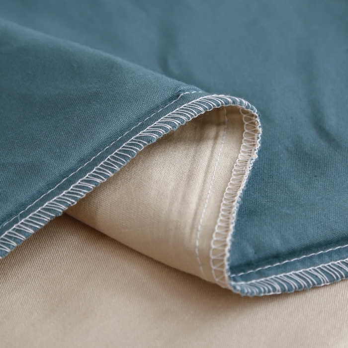 91家纺网 家纺一手货源 找家纺 乐旗家纺 2025新款全棉13372印花学生上下铺套件宿舍三件套 月光蓝+卡其