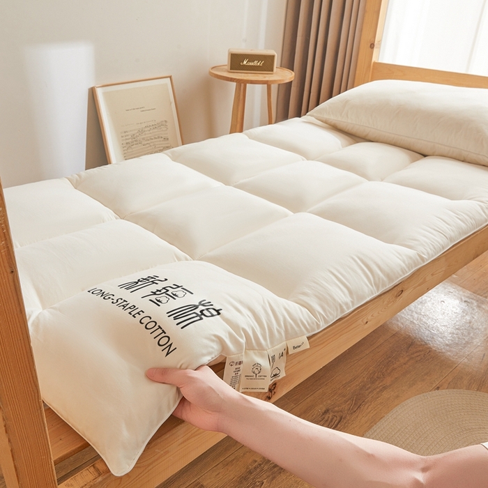 91家纺网 家纺一手货源 找家纺 2025新疆棉花床垫褥子宿舍学生榻榻米折叠加厚垫子棉絮 新疆棉-白色