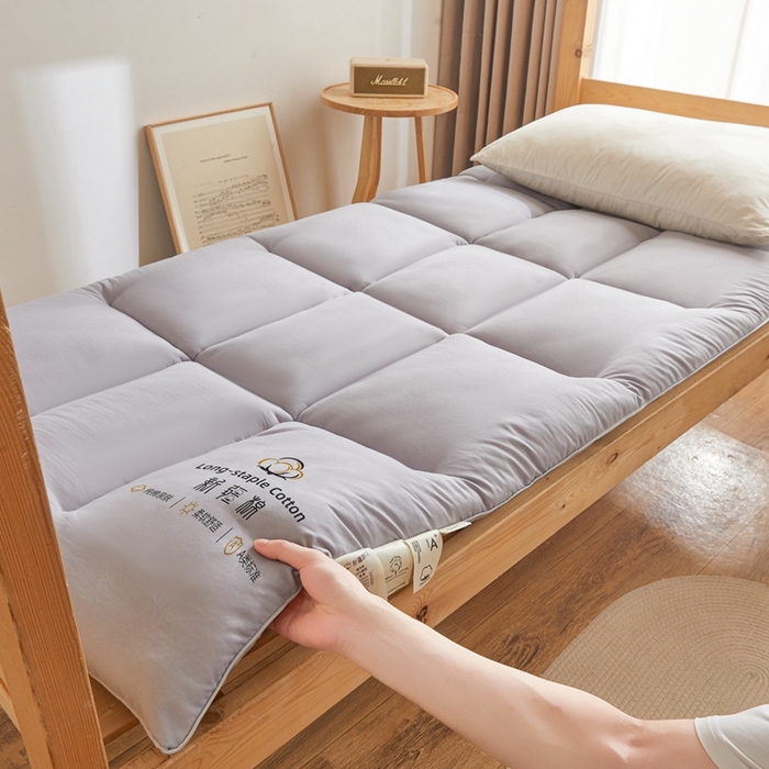 91家纺网 家纺一手货源 找家纺 2025新疆棉花床垫褥子宿舍学生榻榻米折叠加厚垫子棉絮 新疆棉花-灰色