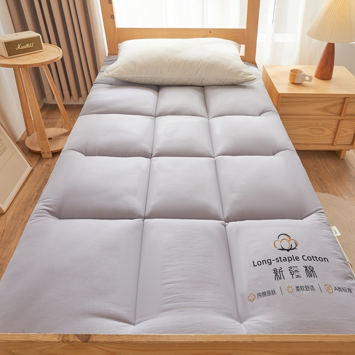 91家纺网 家纺一手货源 找家纺 2025新疆棉花床垫褥子宿舍学生榻榻米折叠加厚垫子棉絮 新疆棉花-灰色