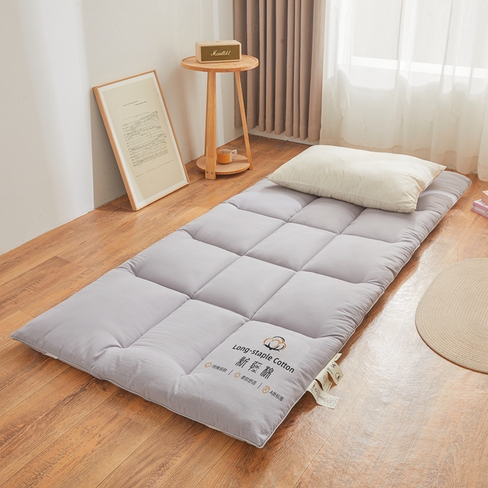 91家纺网 家纺一手货源 找家纺 2025新疆棉花床垫褥子宿舍学生榻榻米折叠加厚垫子棉絮 新疆棉花-灰色