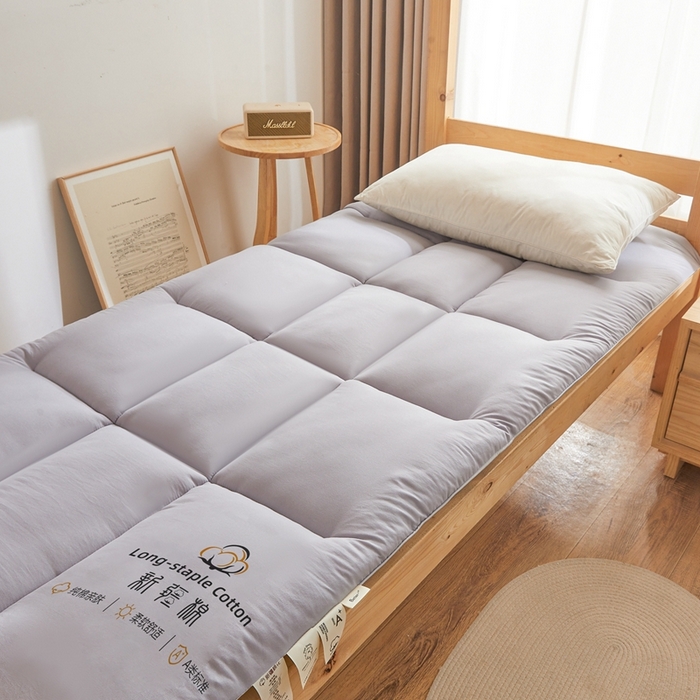 91家纺网 家纺一手货源 找家纺 2025新疆棉花床垫褥子宿舍学生榻榻米折叠加厚垫子棉絮 新疆棉花-灰色