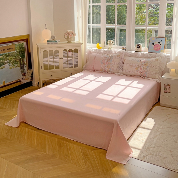 91家纺网 家纺一手货源 找家纺 （总）罗亿家纺 2025新款洛丽塔云朵棉花边四件套场景一（提供买家秀）