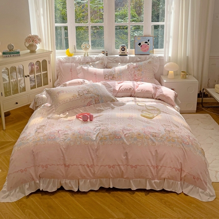 （总）罗亿家纺 2025新款洛丽塔云朵棉花边四件套场景一（提供买家秀）