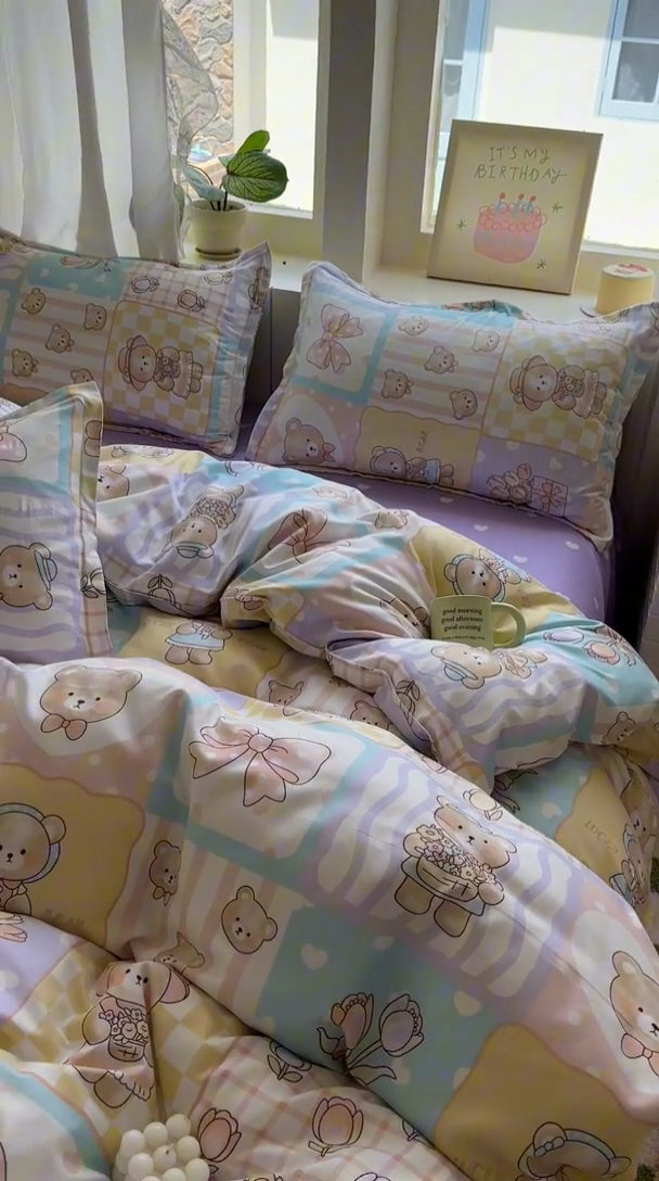 91家纺网 家纺一手货源 找家纺 （总）宏源家纺 2025新款芦荟棉印花亲肤四件套