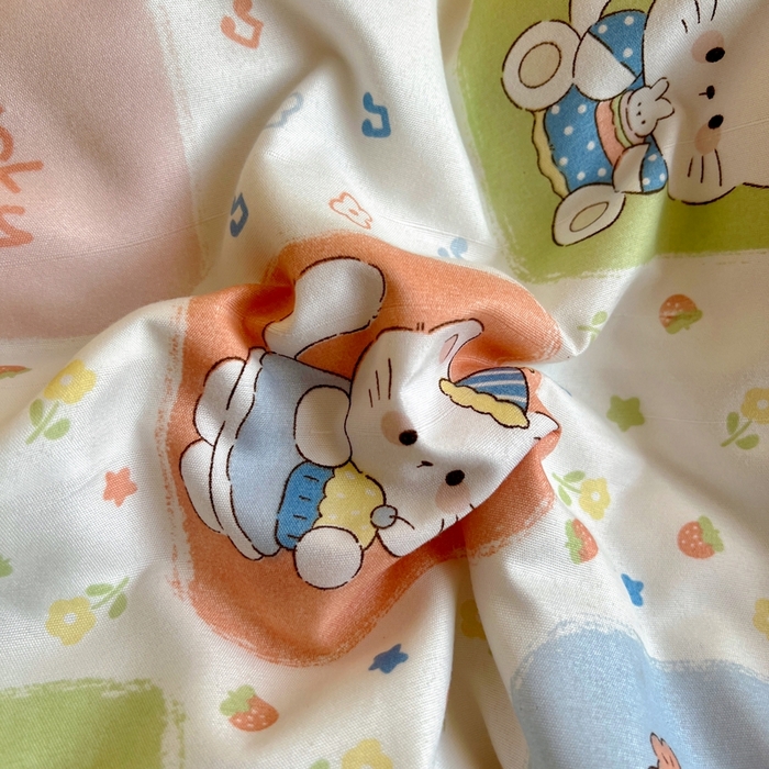 91家纺网 家纺一手货源 找家纺 宏源家纺 2025新款芦荟棉印花亲肤四件套 小猫日记