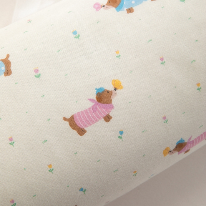 91家纺网 家纺一手货源 找家纺 佳合枕芯 2025新款新品田园兔-全棉纯棉双层纱卡通荞麦枕芯儿童学生成人护颈荞麦枕头枕芯 田园兔耳朵三角荞麦枕-粉边米色狗 50*15*15cm/个