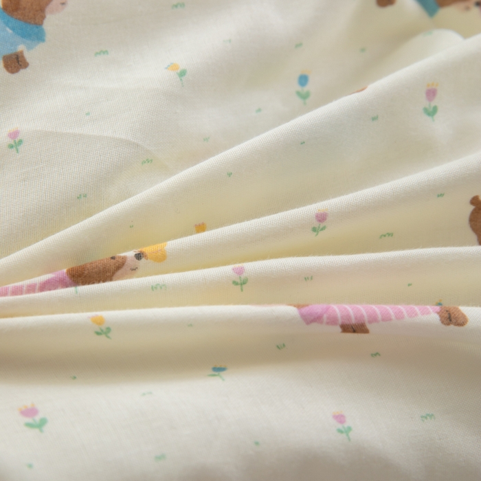 91家纺网 家纺一手货源 找家纺 佳合枕芯 2025新款新品田园兔-全棉纯棉双层纱卡通荞麦枕芯儿童学生成人护颈荞麦枕头枕芯 田园兔耳朵三角荞麦枕-粉边米色狗 50*15*15cm/个