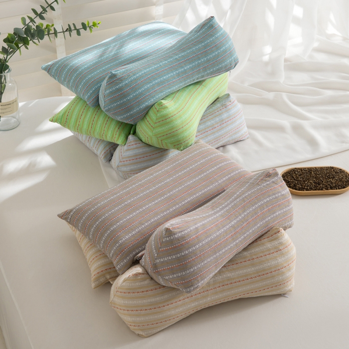 91家纺网 家纺一手货源 找家纺 （总）佳合枕芯 2025新款新品全棉水洗棉三角组合款荞麦护颈椎枕 枕头枕芯