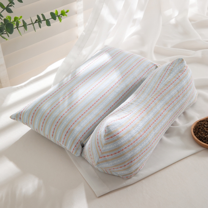 91家纺网 家纺一手货源 找家纺 （总）佳合枕芯 2025新款新品全棉水洗棉三角组合款荞麦护颈椎枕 枕头枕芯