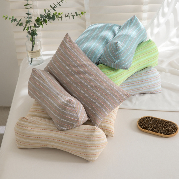 91家纺网 家纺一手货源 找家纺 佳合枕芯 2025新款新品全棉水洗棉三角组合款荞麦护颈椎枕 枕头枕芯 组合图 三角35*15方枕35*20/只