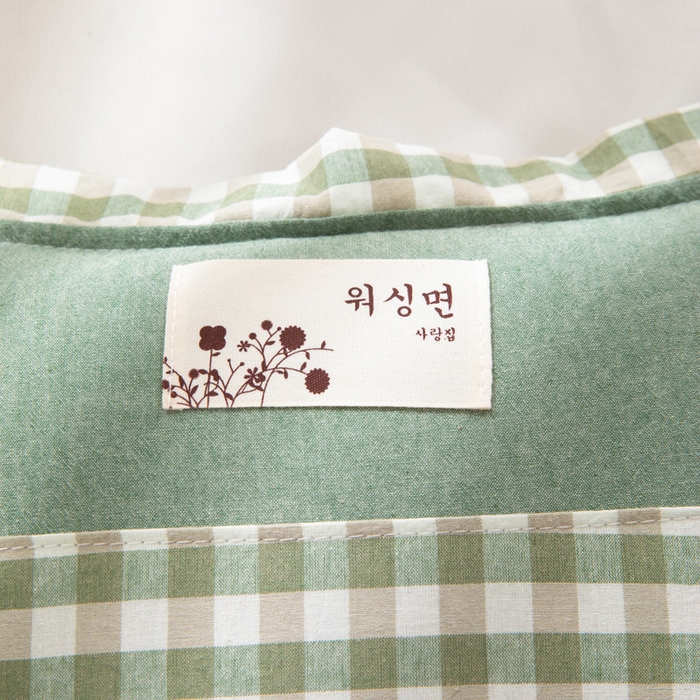 91家纺网 家纺一手货源 找家纺 佳合枕芯 2025新款新品全棉水洗棉拼色小方格荞麦枕头枕芯 拼色小方格荞麦枕-绿色 30*50cm/只