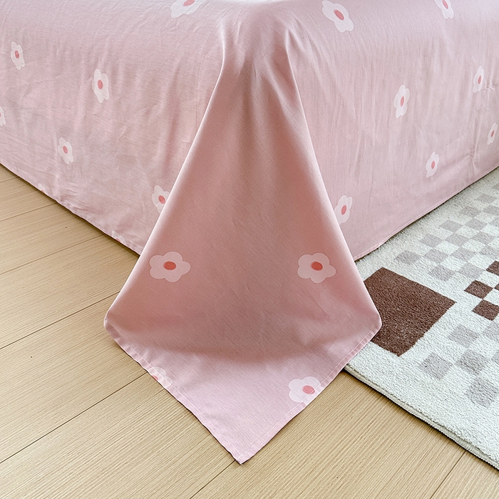 91家纺网 家纺一手货源 找家纺 小叮当家纺仓储工厂店 （爆款花型 长期款 不断货）2025新款小清新印花条纹卡通花卉纯棉全棉单品系列--单床单 花仙兔B版