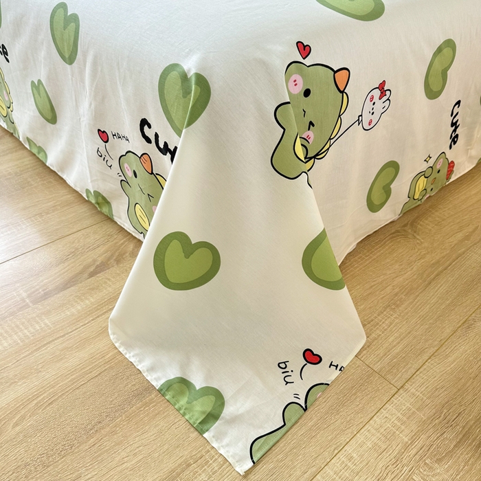 91家纺网 家纺一手货源 找家纺 小叮当家纺仓储工厂店 （爆款花型 长期款 不断货）2025新款小清新印花条纹卡通花卉纯棉全棉单品系列--单床单 呆萌宝贝