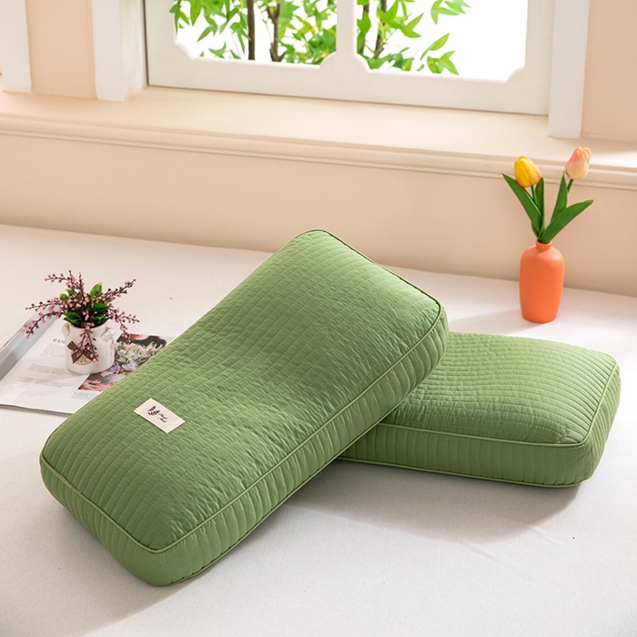 91家纺网 家纺一手货源 找家纺 佳合枕芯 2025新款纯棉韩式纯荞麦枕头枕芯 草绿色 48*26cm/只