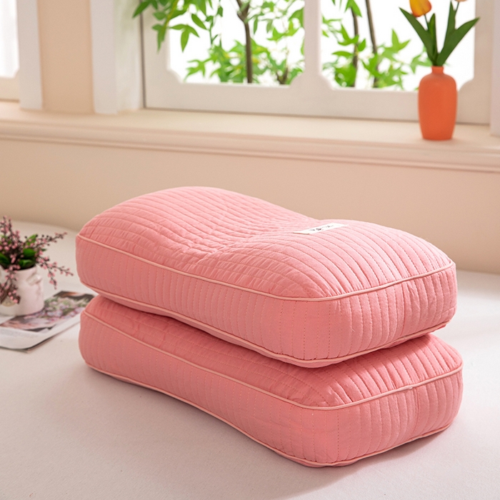 佳合枕芯 2025新款纯棉韩式纯荞麦枕头枕芯 酒红色 48*26cm/只