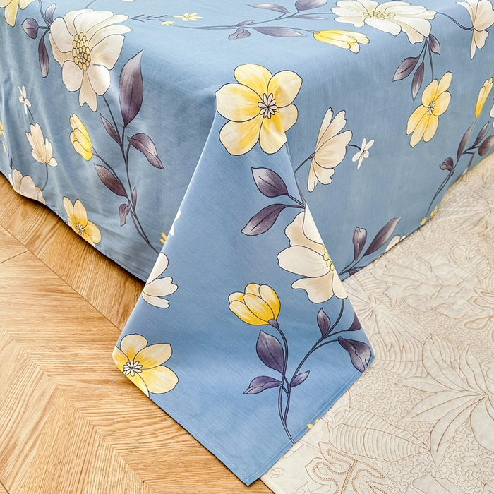 91家纺网 家纺一手货源 找家纺 小叮当家纺仓储工厂店 （爆款花型 长期款 不断货）2025新款小清新印花条纹卡通花卉纯棉全棉单品系列--单床单 国色添香