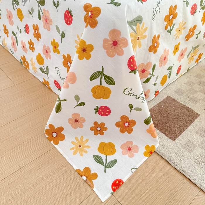 91家纺网 家纺一手货源 找家纺 小叮当家纺仓储工厂店 （爆款花型 长期款 不断货）2025新款小清新印花条纹卡通花卉纯棉全棉单品系列--单床单 花期