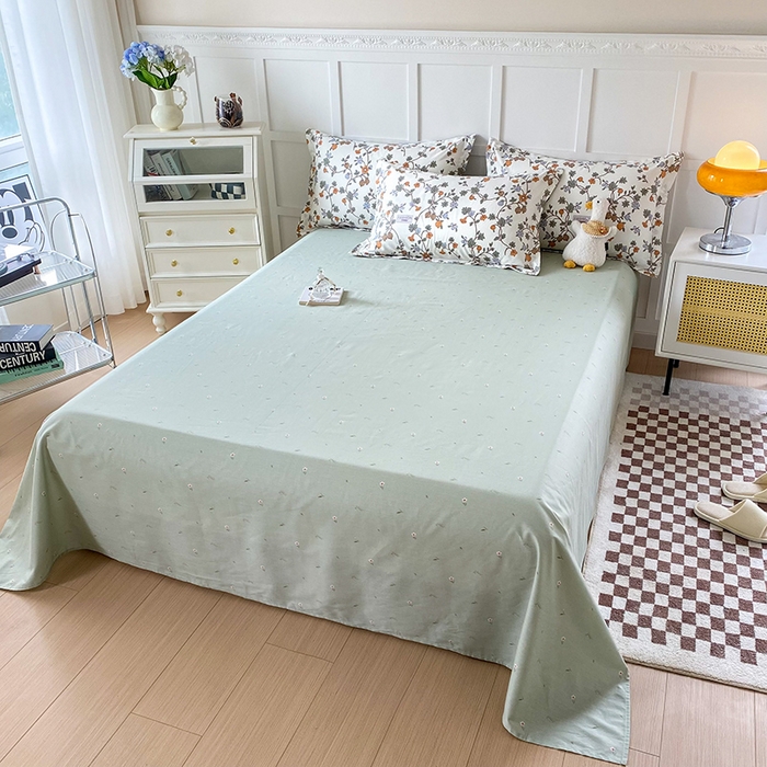 91家纺网 家纺一手货源 找家纺 小叮当家纺仓储工厂店 （爆款花型 长期款 不断货）2025新款小清新印花条纹卡通花卉纯棉全棉单品系列--单床单 花千骨