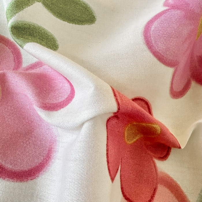 91家纺网 家纺一手货源 找家纺 小叮当家纺仓储工厂店 （爆款花型 长期款 不断货）2025新款小清新印花条纹卡通花卉纯棉全棉单品系列--单床单 花夏未央-粉