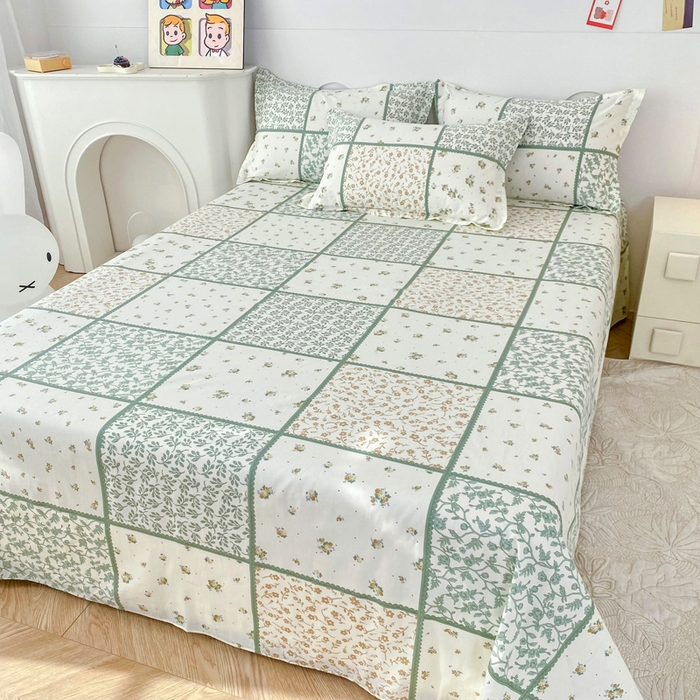 91家纺网 家纺一手货源 找家纺 小叮当家纺仓储工厂店 （爆款花型 长期款 不断货）2025新款小清新印花条纹卡通花卉纯棉全棉单品系列--单床单 馨香花季