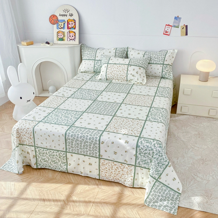 91家纺网 家纺一手货源 找家纺 小叮当家纺仓储工厂店 （爆款花型 长期款 不断货）2025新款小清新印花条纹卡通花卉纯棉全棉单品系列--单床单 馨香花季