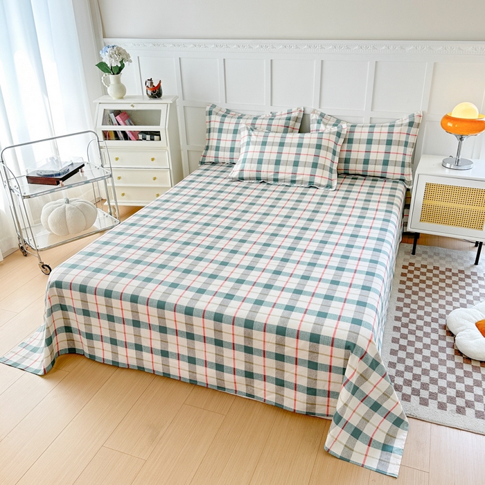 91家纺网 家纺一手货源 找家纺 小叮当家纺仓储工厂店 （爆款花型 长期款 不断货）2025新款小清新印花条纹卡通花卉纯棉全棉单品系列--单床单 巴黎岛