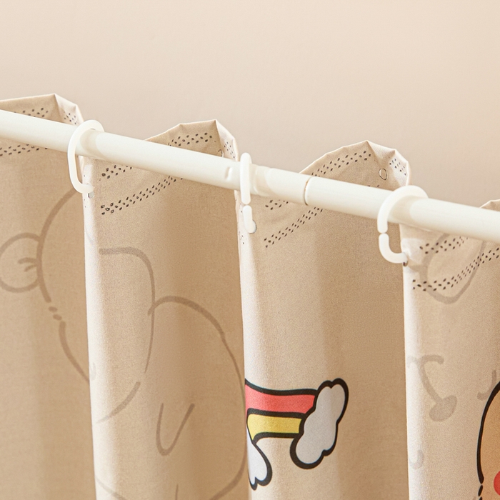 91家纺网 家纺一手货源 找家纺 世婕 2025新款防蚊帐纱植绒遮光帘二合一双层学生蚊帐系列-提花款 提花款-小卡皮巴拉