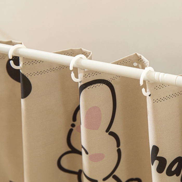 91家纺网 家纺一手货源 找家纺 世婕 2025新款防蚊帐纱植绒遮光帘二合一双层学生蚊帐系列-提花款 提花款-粉草莓兔