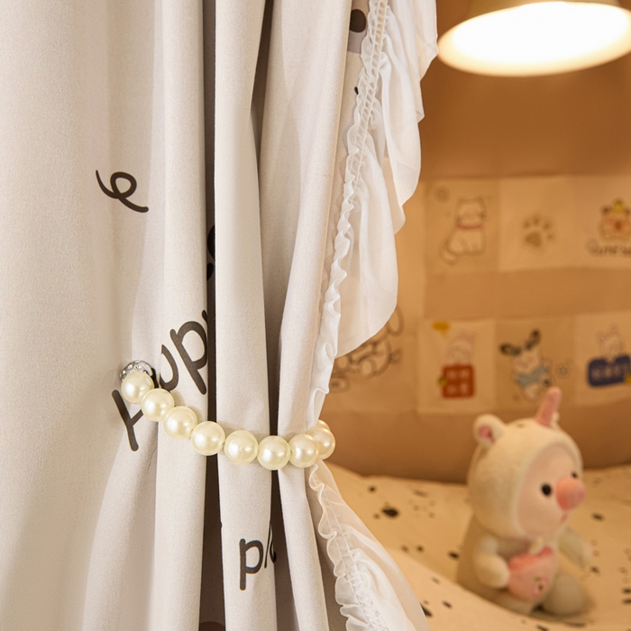 91家纺网 家纺一手货源 找家纺 世婕 2025新款防蚊帐纱植绒遮光帘二合一双层学生蚊帐系列-提花款 提花款-贪吃熊