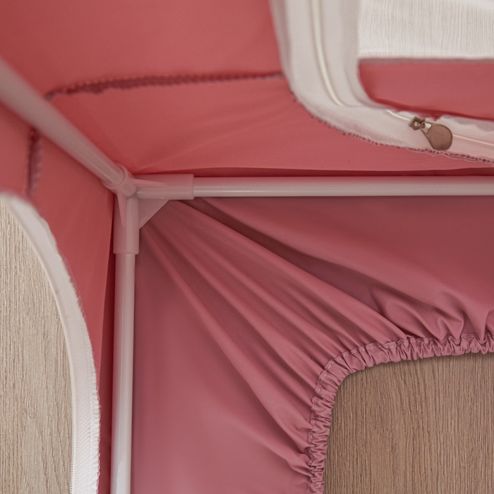 91家纺网 家纺一手货源 找家纺 世婕 2025新款防蚊帐纱植绒遮光帘二合一双层学生蚊帐系列-提花款 提花款-粉草莓兔