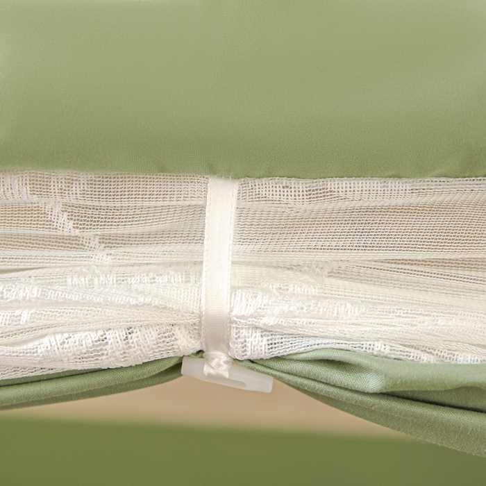 91家纺网 家纺一手货源 找家纺 世婕 2025新款防蚊帐纱植绒遮光帘二合一双层学生蚊帐系列-提花款 提花款-抹茶绿