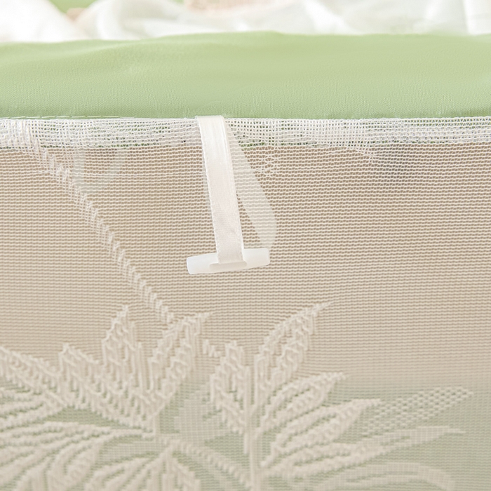 91家纺网 家纺一手货源 找家纺 世婕 2025新款防蚊帐纱植绒遮光帘二合一双层学生蚊帐系列-提花款 提花款-抹茶绿