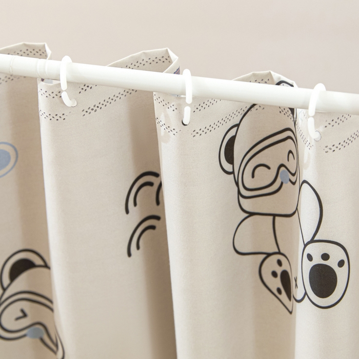 91家纺网 家纺一手货源 找家纺 世婕 2025新款防蚊帐纱植绒遮光帘二合一双层学生蚊帐系列-提花款 提花款-眼睛熊