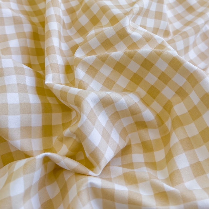 91家纺网 家纺一手货源 找家纺 蓝冰家纺 2025新款学生水洗棉宿舍上下铺三件套 深黄格子