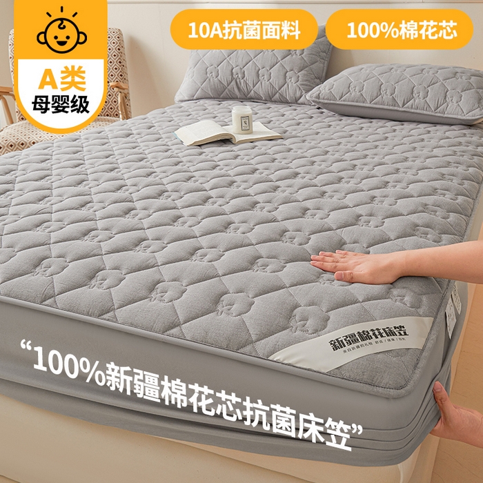 91家纺网 家纺一手货源 找家纺 （总）西域种棉人·千百笠 2025新款A类抗菌100%新疆棉花填充夹棉纯棉床笠母婴级床笠单件床罩保护罩套全
