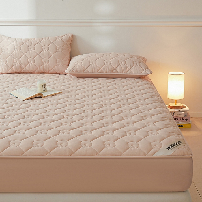 91家纺网 家纺一手货源 找家纺 西域种棉人·千百笠 2025新款A类抗菌100%新疆棉花填充夹棉纯棉床笠母婴级床笠单件床罩保护罩套全 娴雅床笠-咖