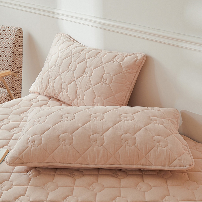 91家纺网 家纺一手货源 找家纺 西域种棉人·千百笠 2025新款A类抗菌100%新疆棉花填充夹棉纯棉床笠母婴级床笠单件床罩保护罩套全 娴雅床笠-咖